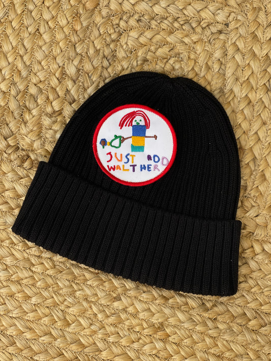 Kids + Youth Ribbed Cotton Colored Beanie with Walther Patches Asst.