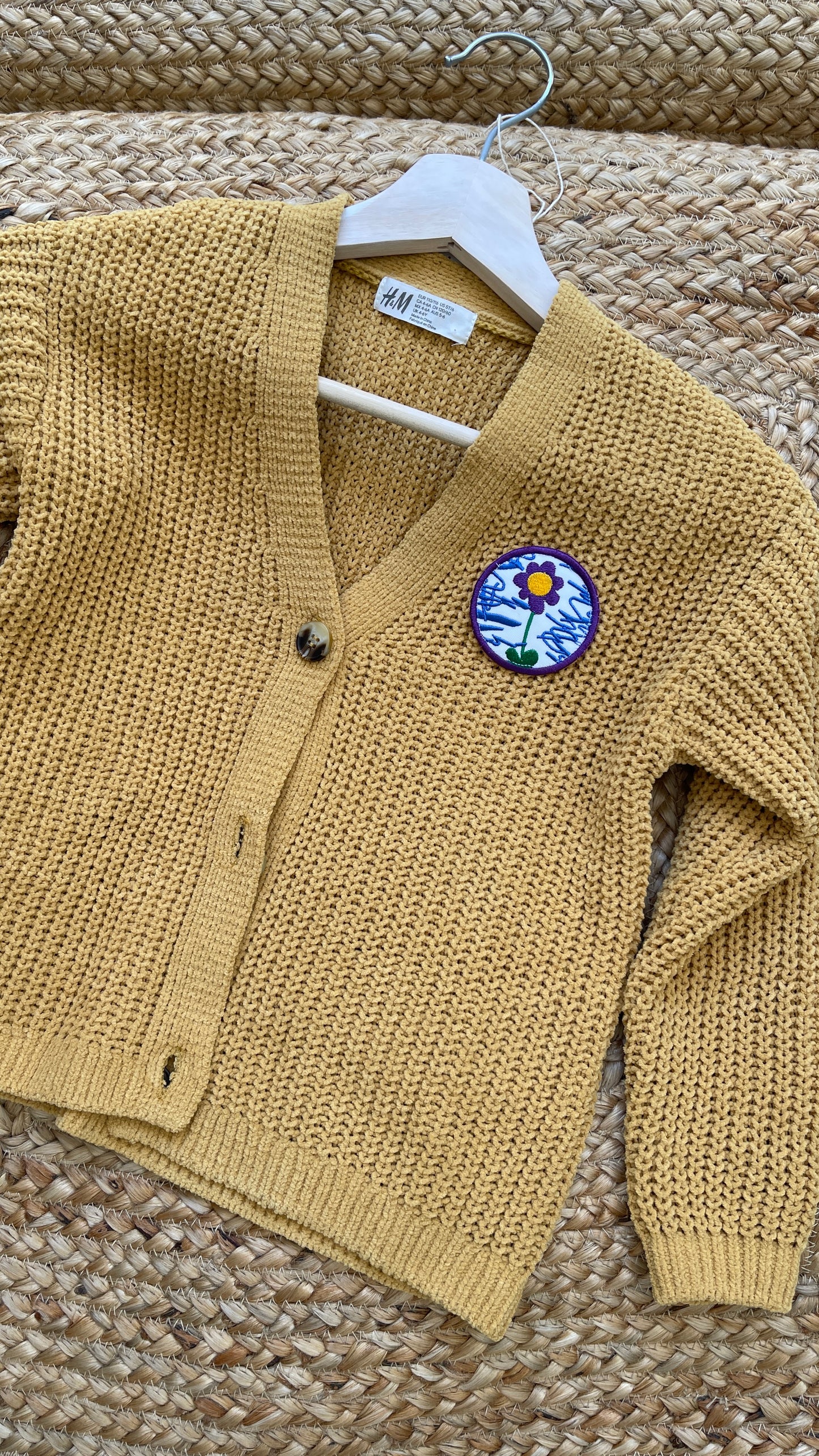 Kids Cardigan with Chest Patch // One Size