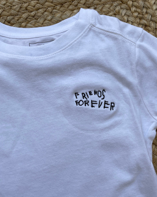 Kids Tee : Friends Forever Embroidery