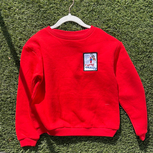 Kids Crewneck Sweatshirt w Assorted Walther Patch - Red